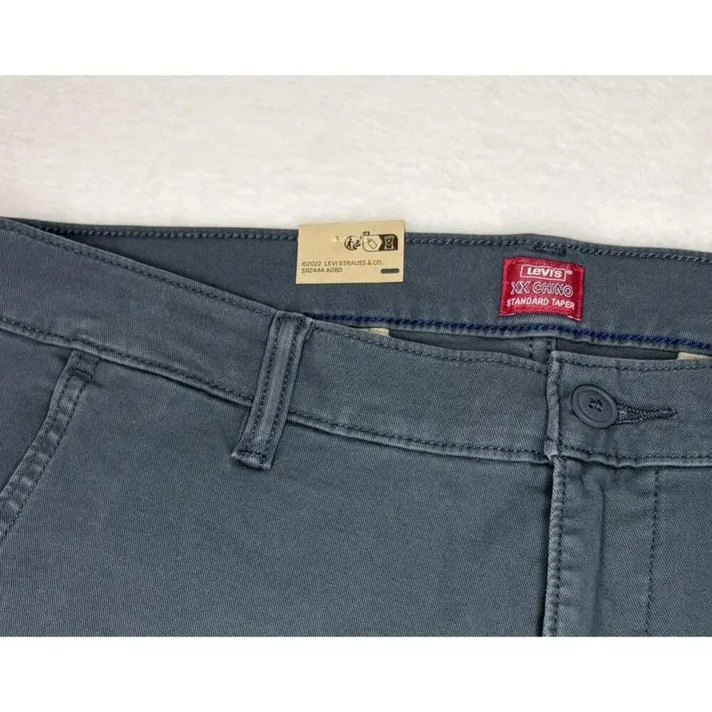 Levi's XX Chino Standard Tech Pants Mens 34x32 Grey Tapered High Stretch NWT